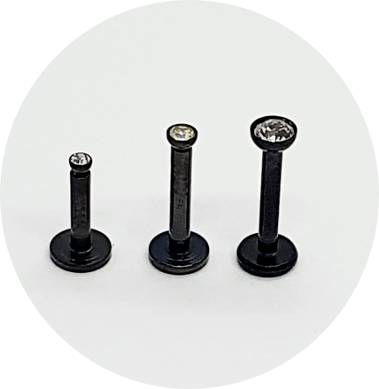 Labret Cristal PVD Black