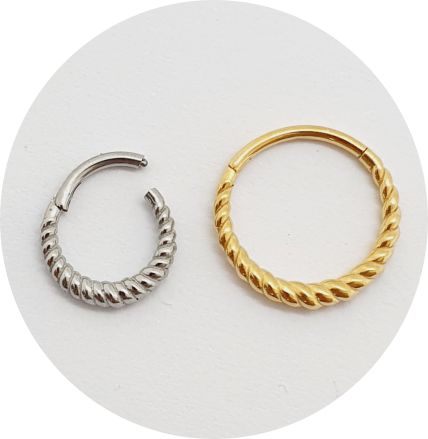 Segmento Articulado Retorcido M2 - Natural e PVD Gold