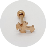 Barbel Reto Cruz - Natural, PVD Gold ou PVD Rose Gold - Imagem 3