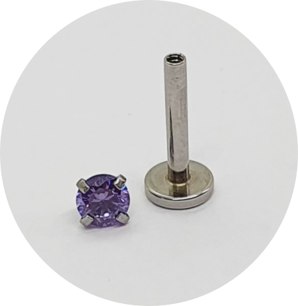 Labret Zircônia Lilás Prongset II