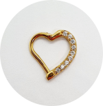 Daith Coração Zircônias cravejadas PVD Gold
