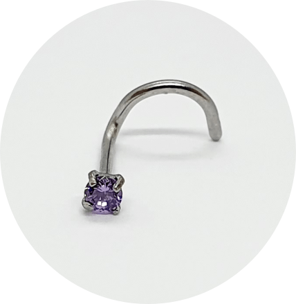 Nostril Cristal Lilás Prongset