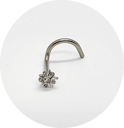 Nostril Estrela Zircônia Prongset
