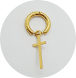 Brinco Cruz (Natural ou PVD Gold) - unidade - Imagem 2