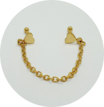 Barbel Reto Coração com corrente (Natural ou PVD Gold) - Imagem 2