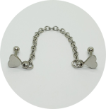 Barbel Reto Coração com corrente (Natural ou PVD Gold)