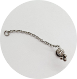 Labret Zircônia Flat 3B com Corrente (Natural e PVD Gold) - Imagem 3