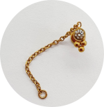 Labret Zircônia Flat 3B com Corrente (Natural e PVD Gold)