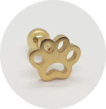 Barbel Reto Patinha - Natural e PVD Gold (rosca externa) - Imagem 2