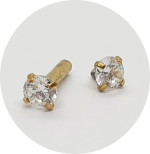 Barbel Reto Zircônia Prongset - Natural e PVD Gold