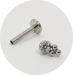 Labret Mini Zircônia 3B - Natural e PVD Gold - Imagem 2