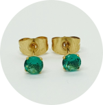 Brinco Zircônia Verde (Natural e PVD Gold) - Par - Imagem 2