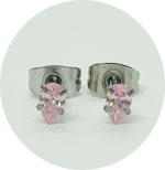 Brinco Zircônia Gota Rosa Claro (Natural e PVD Gold) -Par - Imagem 2