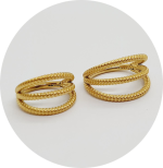 Segmento Articulado Triplo Torcido - Natural e PVD Gold - Imagem 2
