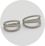 Segmento Articulado Triplo Torcido - Natural e PVD Gold