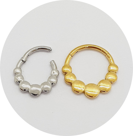 Segmento Articulado Cordão de Bolas  - Natural e PVD Gold