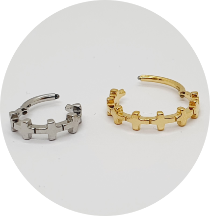 Segmento Articulado Cruz M2 - Natural e PVD Gold