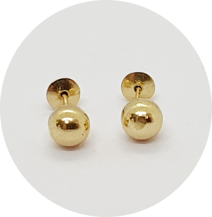 Brinco Esfera Push Pin Baby (Par)