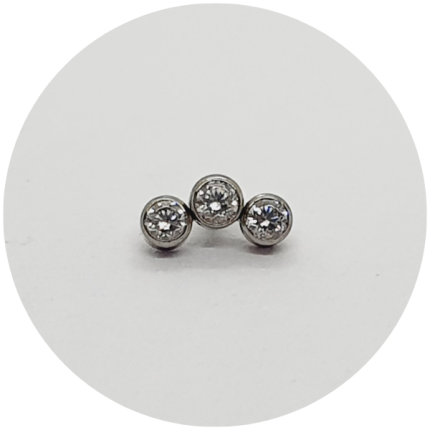 Labret Micro Trinity Curvo Zircônia 3P