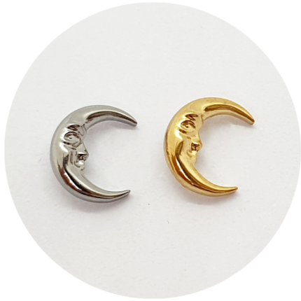 Labret Face da Lua - Natural ou PVD Gold