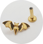 Labret Morcego - Natural e PVD Gold