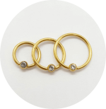 Captive Esfera com Zircônia - Natural e PVD Gold - Imagem 2