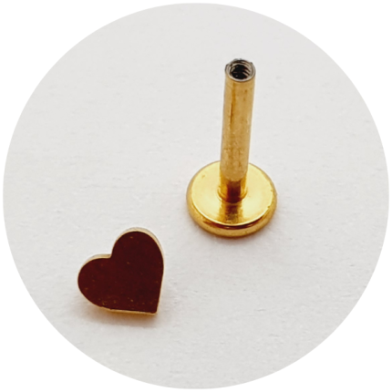 Labret Coração PVD Gold