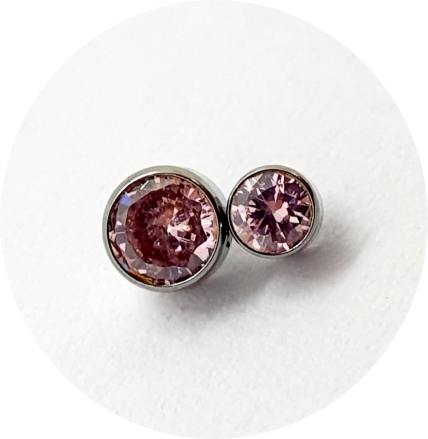 Labret Zircônia Rosa 2P