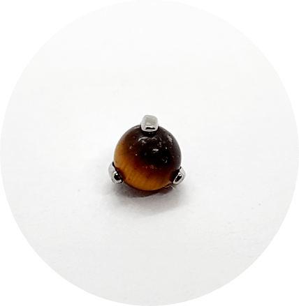 Labret Olho de Tigre (Pedra natural) Prongset