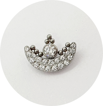Labret Lua Cravejada com Zircônia Flat
