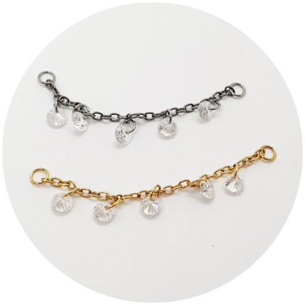Corrente com pingentes - Natural ou PVD Gold