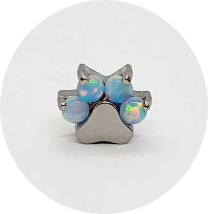 Labret Mini Patinha Opala Azul Claro