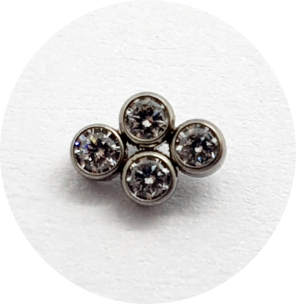 Labret Zircônia Flat 4P