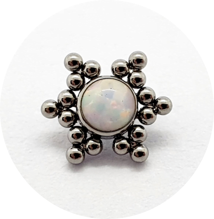 Labret Ornamental Opala Branca 18B