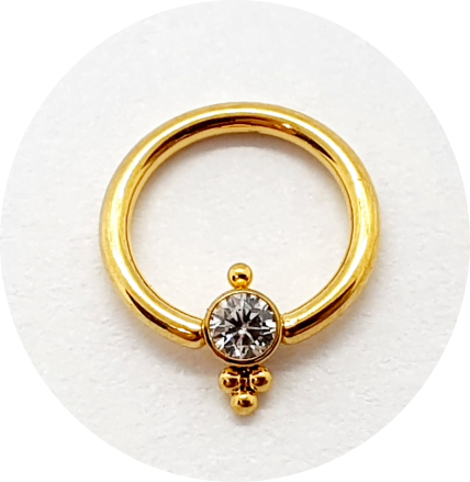 Captive Zircônia Flat Mini 4B PVD Gold