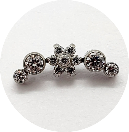 Labret Cluster Flor Central Zircônia Flat 5P