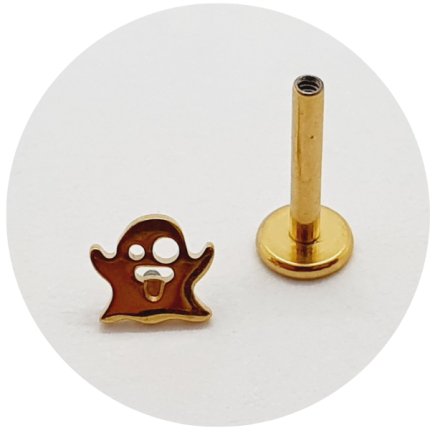 Labret Fantasminha PVD Gold