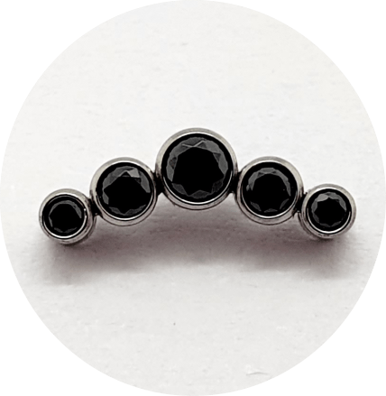 Labret Cluster Mini Zircônia Black