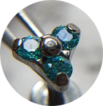 Labret Trinity Mini Zircônia Mint Swarovski Assinada Push Pin - Imagem 2