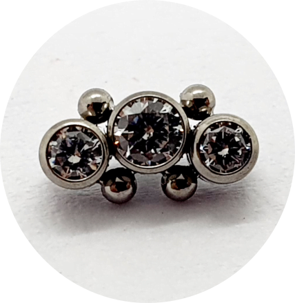 Labret Mini Zircônia 3P 4B
