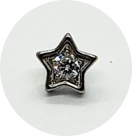 Labret Estrela com Zircônia Central