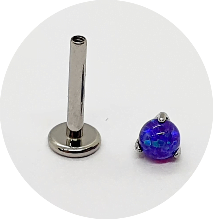 Labret Opala Lilás Escuro Prongset