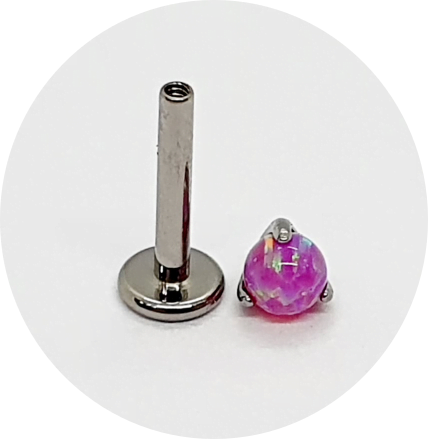 Labret Opala Lilás Claro Prongset