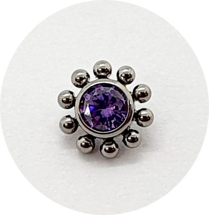 Labret Sol Cristal Lilás 10B