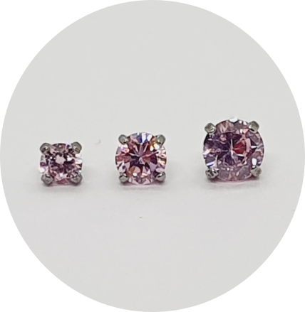 Labret Zircônia Rosa Claro