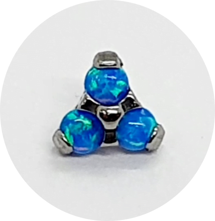 Labret Trinity Opala Azul Escuro Prongset