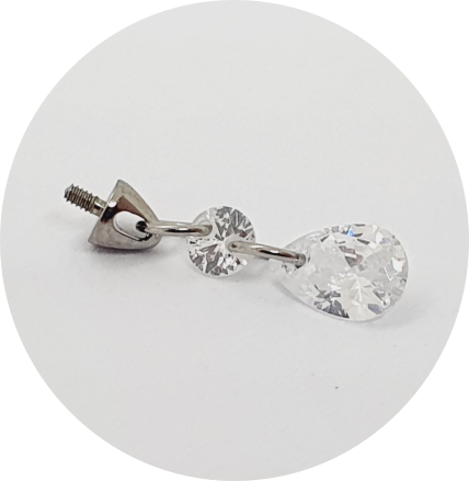Labret Cone com pingente duplo