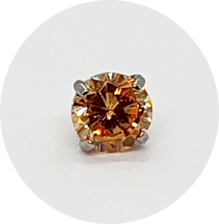Labret Zircônia Champagne Prongset