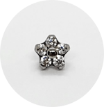 Labret Micro Flor Zircônia com chapa central - Várias Cores