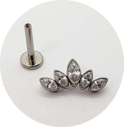 Labret Mini Cluster 5 Navetes Flat